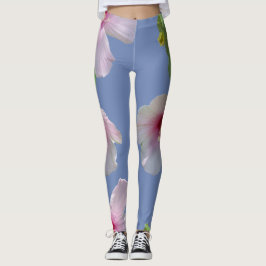 Leggings in zartem Rosa Hibiskus