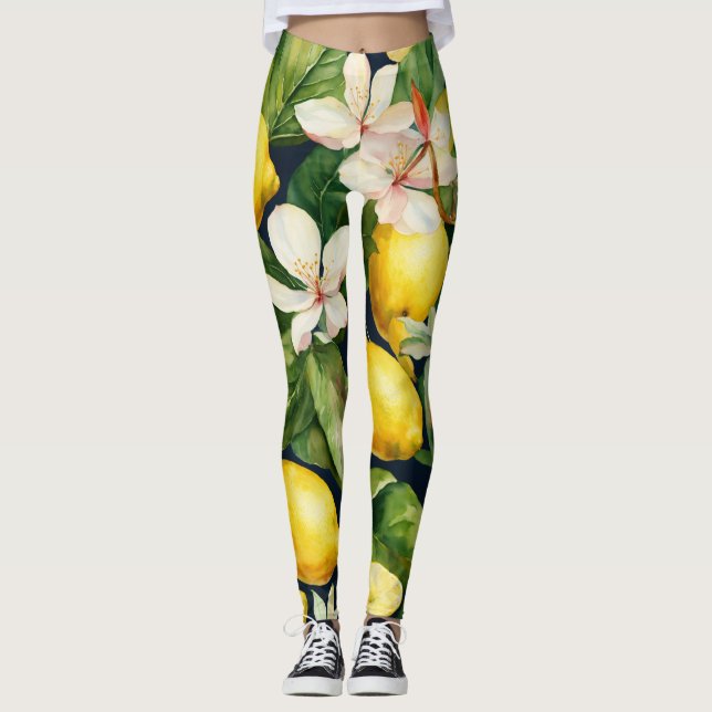 Leggings in Zitronengelb und Grün (Vorderseite)