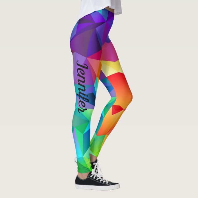 Leggings Individuelle Name Rainbow-Fracture Yoga (Rechts)