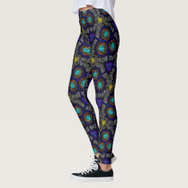 Leggings Jimette Design Blue white yellow black