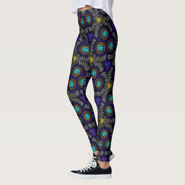 Leggings Jimette Design Blue white yellow black (Links)