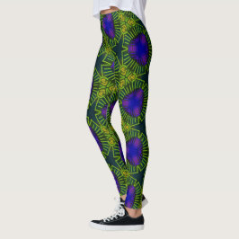 Leggings Jimette Design Mauve gelb auf schwarz