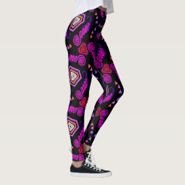Leggings Jimette Rosafarbenes schwarzes Design