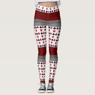 Leggings Jugendkartenspiel in Schwarz und Rot
