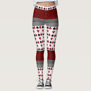 Leggings Jugendkartenspiel in Schwarz und Rot