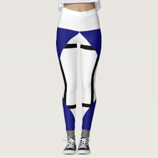 Leggings Komposition I Lozenges mit 4 Linien blau