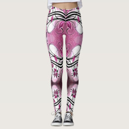 Leggings lila Batik abstraktes Motiv
