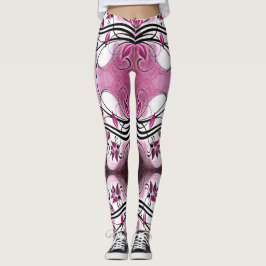 Leggings lila Batik abstraktes Motiv