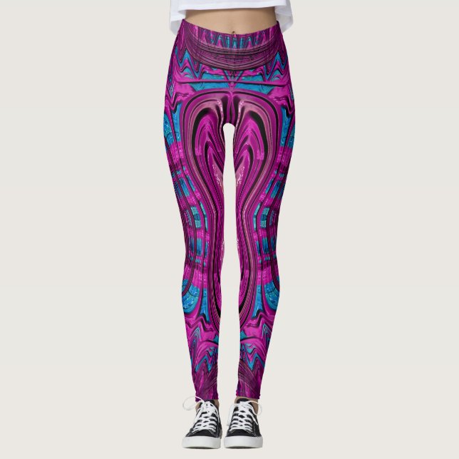 Leggings ~lila blau schwarz ~ Original (Vorderseite)