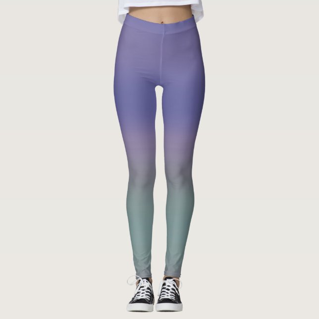 Leggings ~ Lila, grün und mauve (Vorderseite)