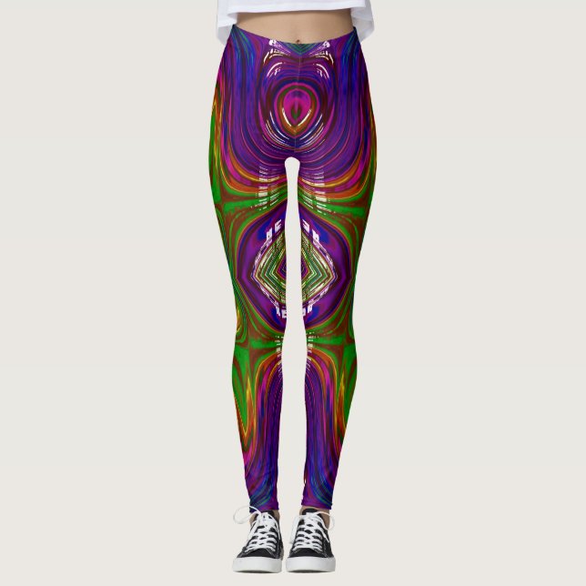 Leggings ~ lila grünes Rosa ~ Original (Vorderseite)