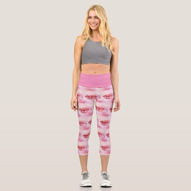Leggings "Lip Capri" für Frauen in Rosa (Vorderseite)