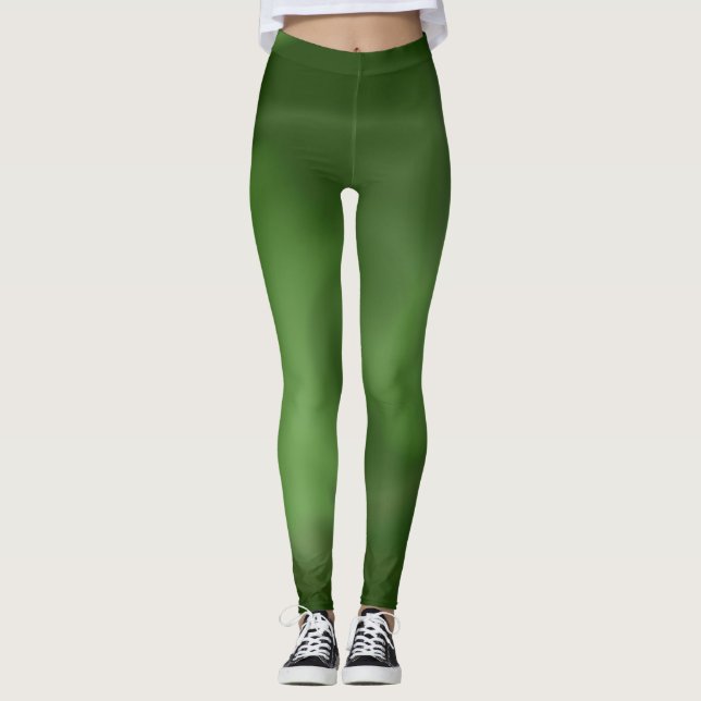 Leggings mit abstraktem Green Flow Design (Vorderseite)