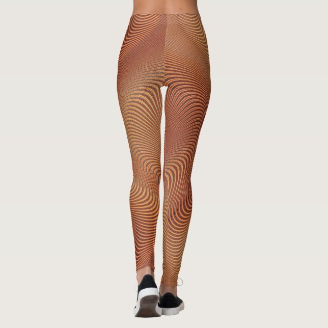 Leggings mit abstraktem Wavy Strip (Rückseite)