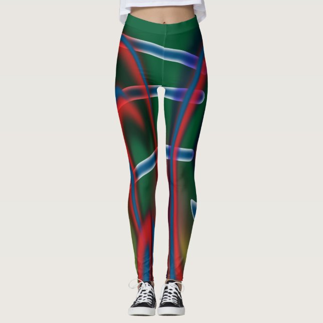 Leggings mit abstrakter Kunst (Vorderseite)