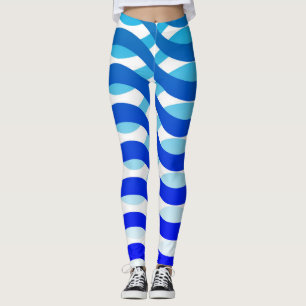 Leggings mit blauen Mustern