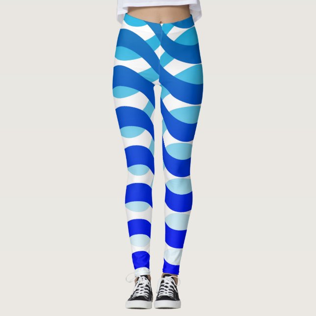 Leggings mit blauen Mustern (Vorderseite)