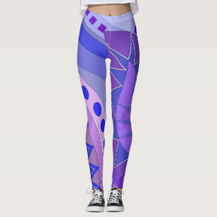 Leggings mit blauer Casual-Kunst