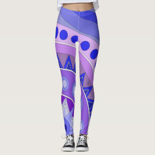 Leggings mit blauer Casual-Kunst