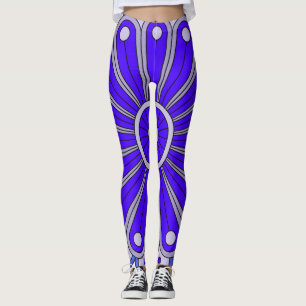 Leggings mit blauer Kunst