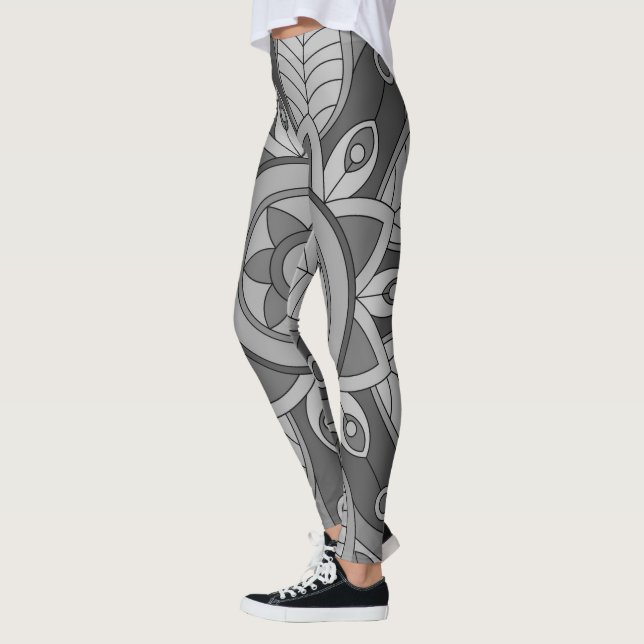 Leggings mit blauer Kunst (Links)