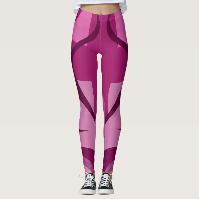 Leggings mit blauer lässiger Kunst (Vorderseite)