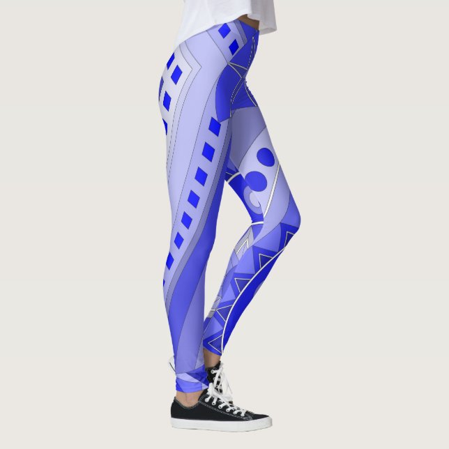 Leggings mit blauer lässiger Kunst (Rechts)