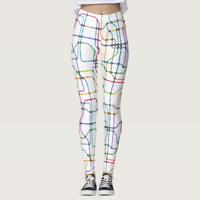 Leggings mit bunten Linien (Vorderseite)