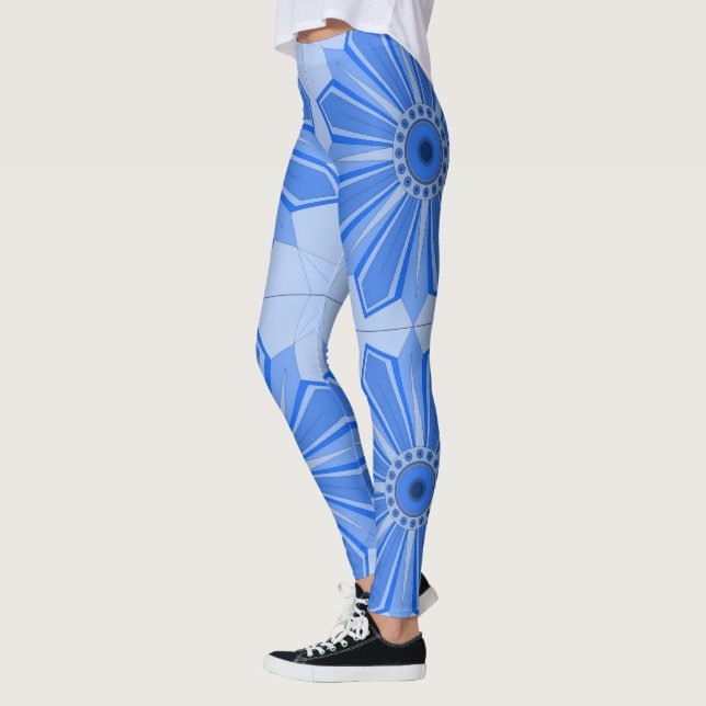 Leggings mit cooler blauer Kunst (Links)