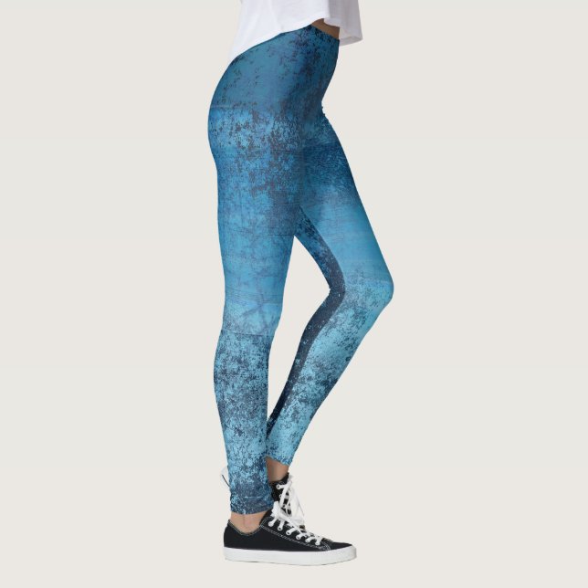 Leggings mit deprimiertem blauem Muster (Rechts)
