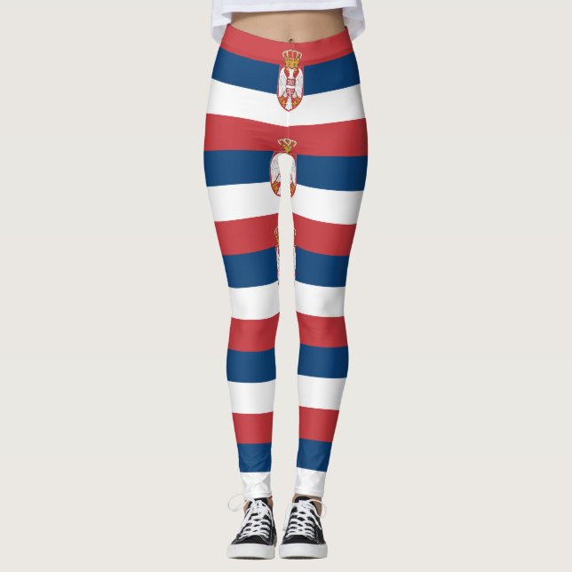 Leggings mit der Flagge Serbiens (Vorderseite)