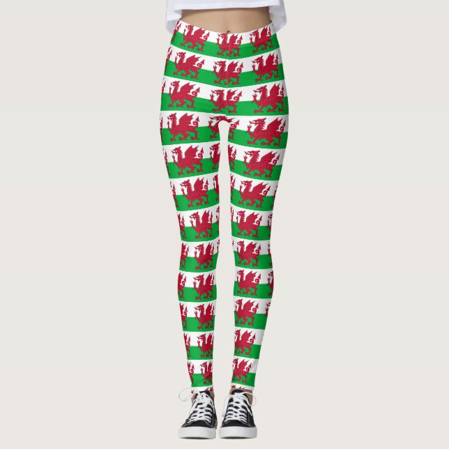 Leggings mit der Flagge Wales, Vereinigtes Königre (Vorderseite)