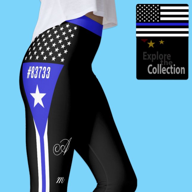 Leggings mit dünner blauer Linie, personalisiert,  (Von Creator hochgeladen)