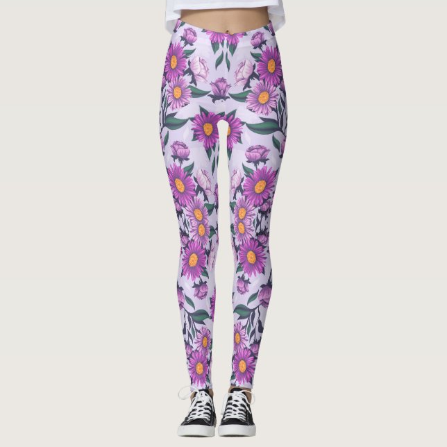 Leggings mit einem auffälligen Blumenmuster  (Vorderseite)