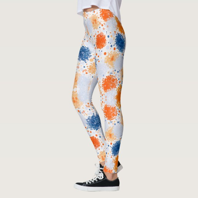Leggings mit einem lebendigen abstrakten Design (Links)