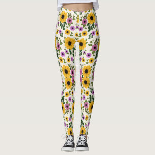 Leggings mit einem lebendigen Blumenmuster