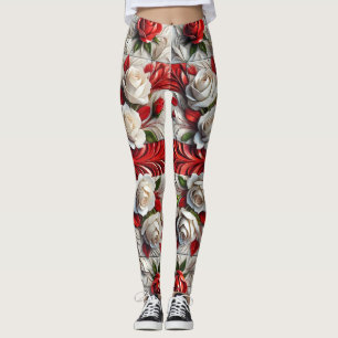 Leggings mit englischer Rose Design