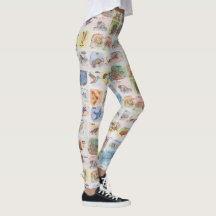 Leggings mit farbigen Tierbildern