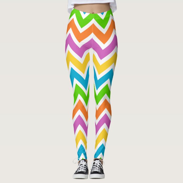Leggings mit Frühlings-Chevron-Muster (Vorderseite)