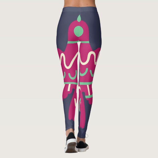 Leggings mit gestrichenen Vögeln (Rückseite)