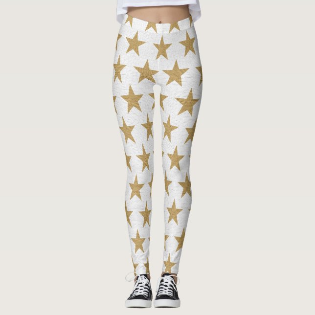 Leggings mit goldenen Sternen (Vorderseite)