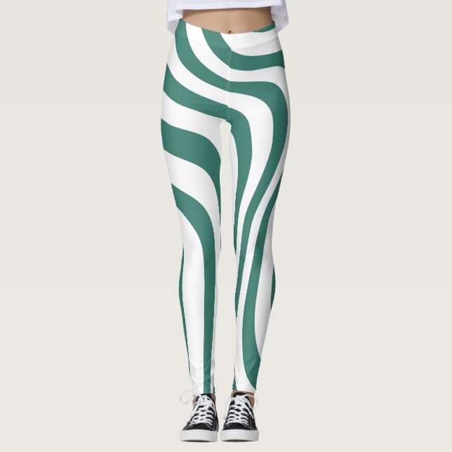 Leggings mit grün und weiß (Vorderseite)