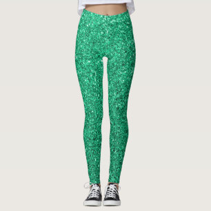 Leggings mit grünem Glitzer