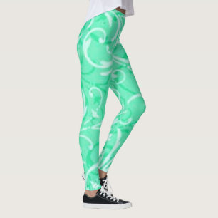 Leggings mit grünem Swirl