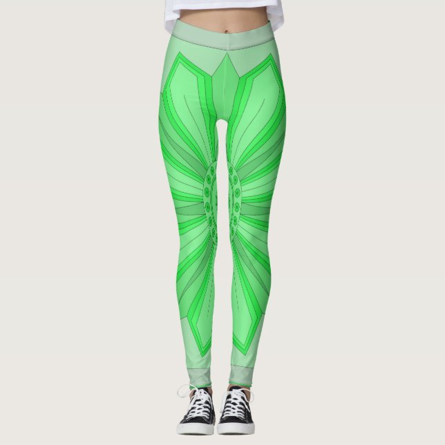 Leggings mit Grünkunst (Vorderseite)