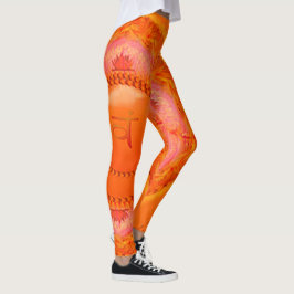 Leggings mit herrlichem Gold und Orange Mandala