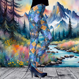 Leggings mit karierten geometrischen Mosaiken