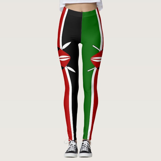 Leggings mit kenianischer Flagge (Vorderseite)