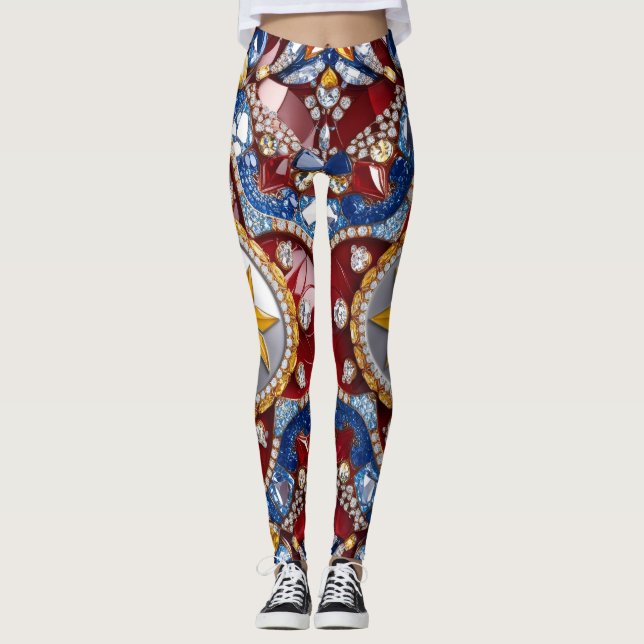 Leggings mit kolumbianischer Farbgestaltung (Vorderseite)