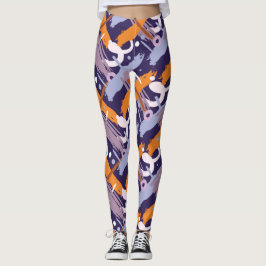 Leggings mit lila Pinselmuster